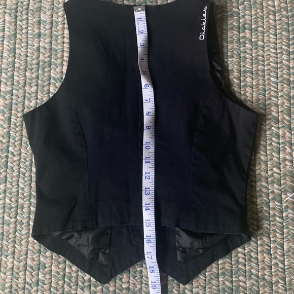 Dickies Form Fitting Black Cotton Double Breasted Vest Size Medium - Picture 4 of 6